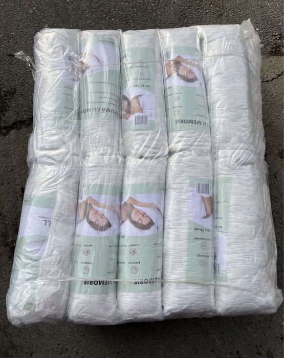 Perne cu spuma de memorie maruntita, 50 x 70 cm, alb