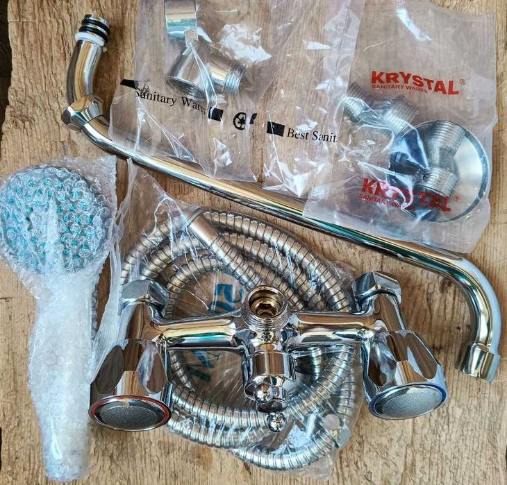 Смеситель KRYSTAL, полуоборотный для ванной