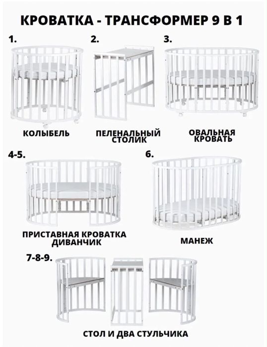 Детская кроватка трансформер