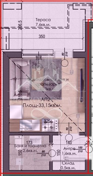 Продава се Едностаен апартамент в Велинград - 33 кв.м за 692 €/кв.м - Снимка #1