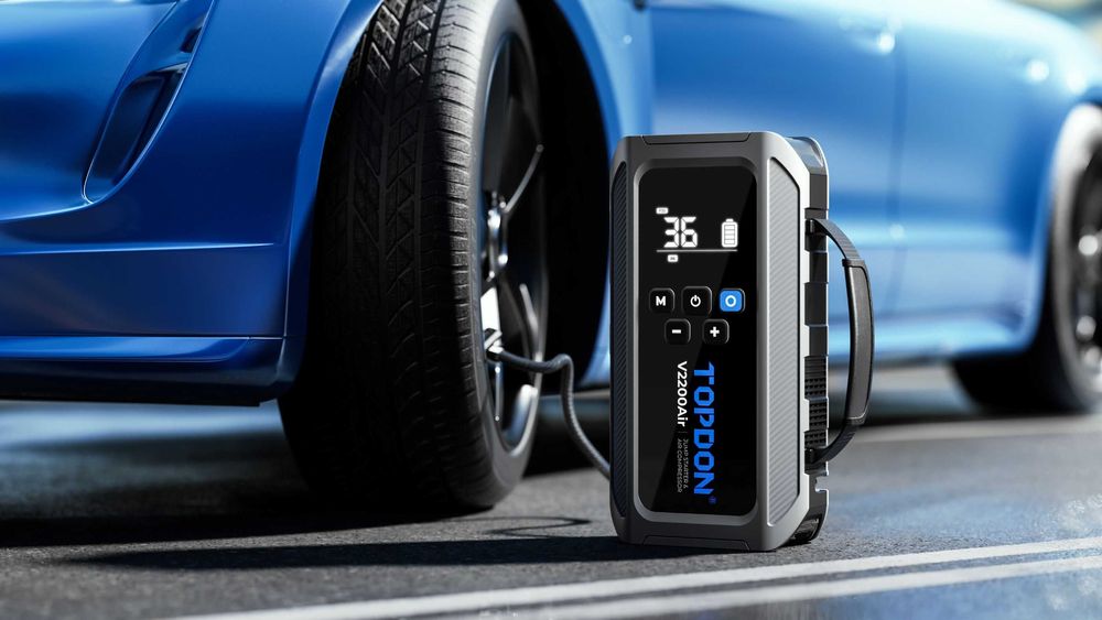 Jump Starter с вграден въздушен компресор TOPDON V2200 Air, 16000 mAh