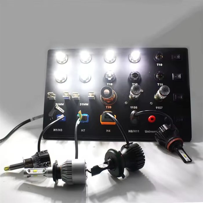 Placa De Testare Pentru Becuri Led Auto-Moto t10,p21w,h1,h4,h7,t20