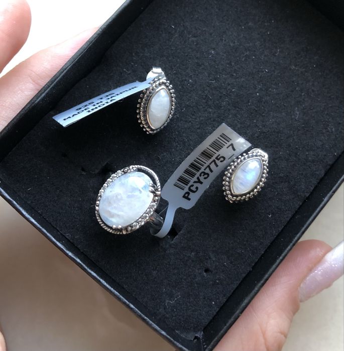 Set delicat argint 925 cu PIATRA LUNII (Moonstone)