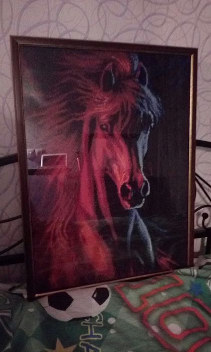 Лошадь огненная. Вышивка.