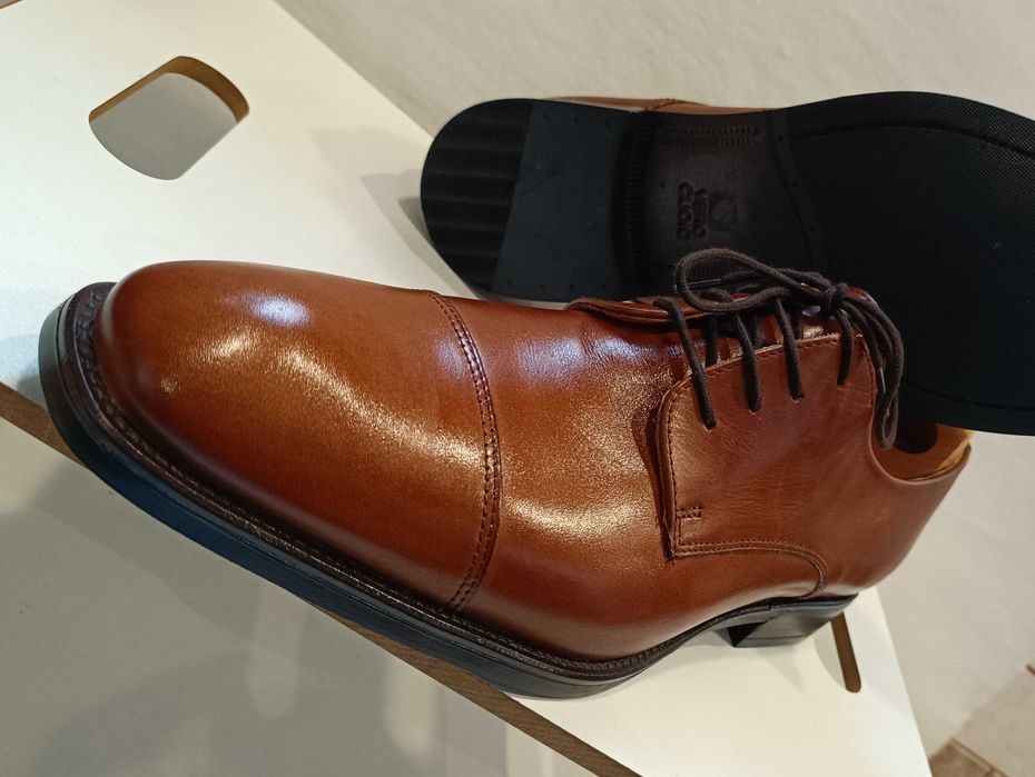 Pantofi derby 46.5 47 cap toe Lav. Artigianale NOI piele naturala moal