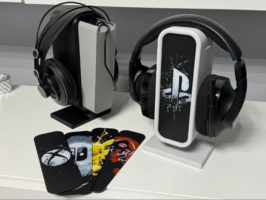Headphone stand, changeable front + hidden box