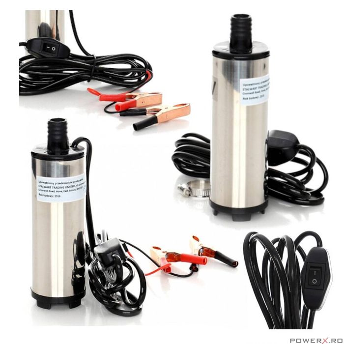 Pompa transfer combustibil 12V, 60W, motorina, lichide, Kraft