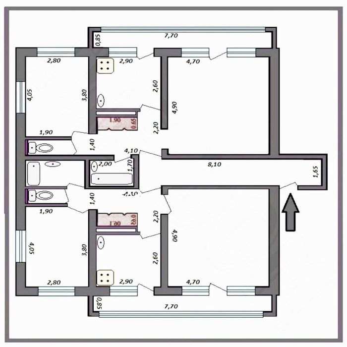 Ц-6 Продается 4 комнатная квартира метро Минор
