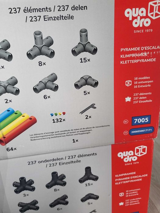 QUADRO Monkey Bars – Climbing Pyramid (2 seturi) – stare excelentă