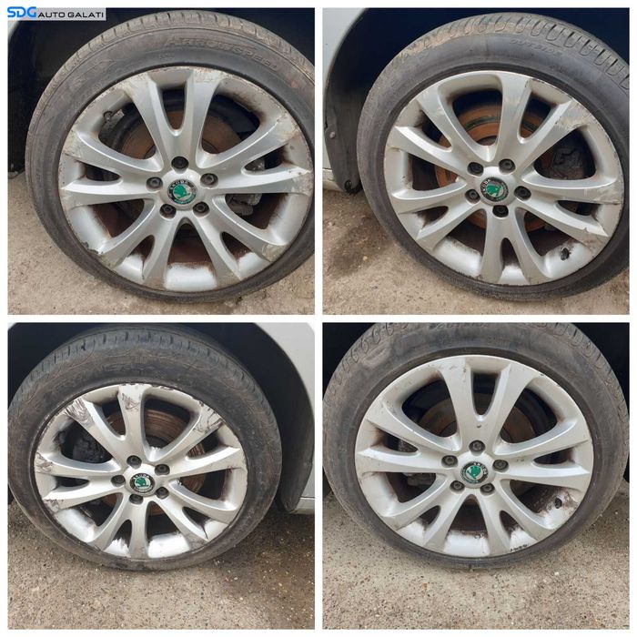Set 4 Jante Roti Aliaj 5x112 225 45 17 R17 cu Anvelope Vara DOT 2021 Volkswagen Jetta 2005 - 2011 [0263]