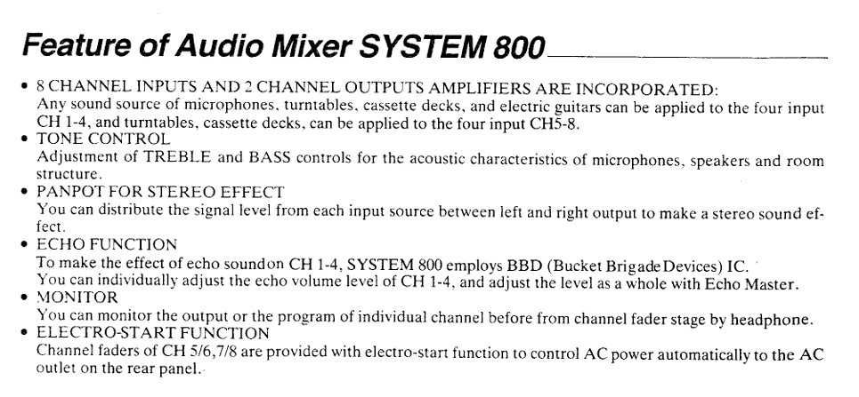 Mixer audio analog INKEL 800