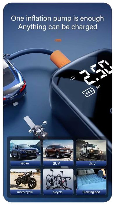 Compresor auto portabil, baterie