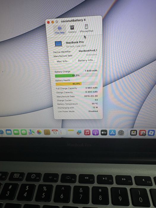 Macbook pro 13, Early 2011
