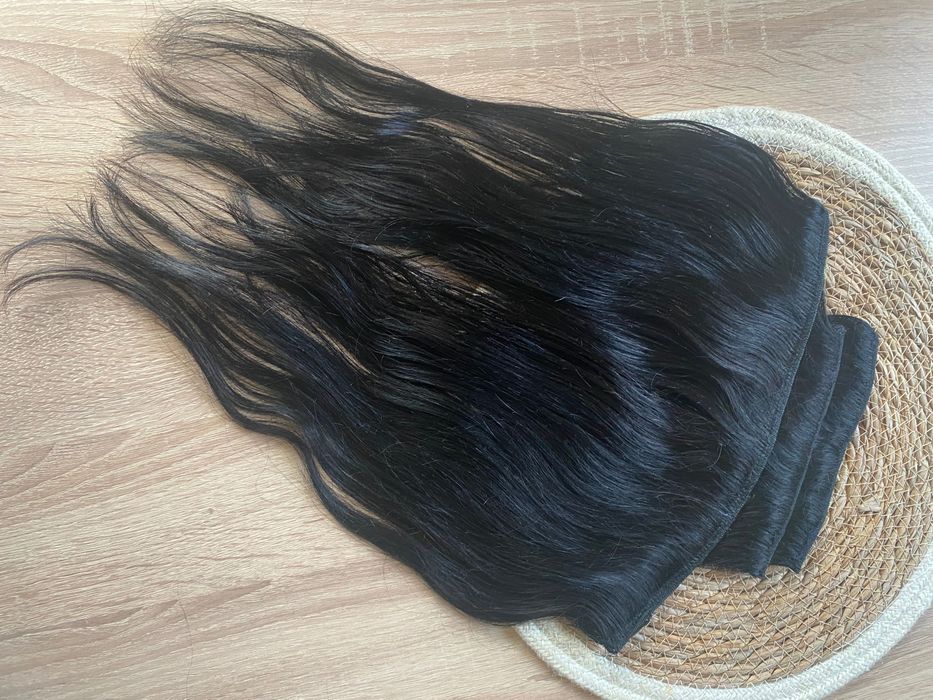 естествена черна коса 3 треси