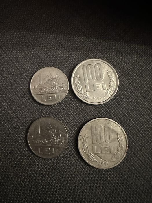 Moneda 100 lei 1991 si 1992 si 1 leu din 1966 - nu se vand si separat