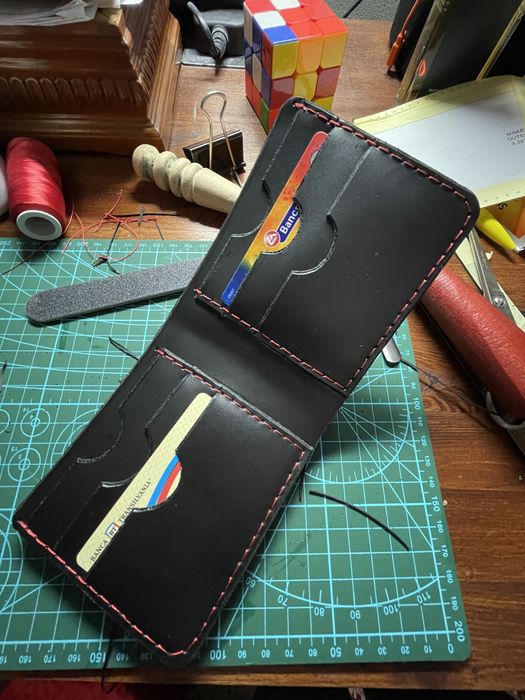 Portofel portcard piele naturala handmade