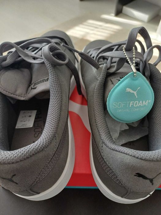 Puma Soft Foam+ ,gri,model piele intoarsa,originali,noi