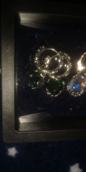 Cercei eleganți argint 925 cu pietre verzi + cercei cu piatră schimbăt