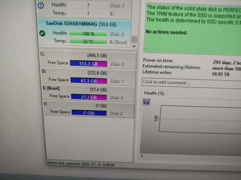 stocare date ssd si hdd stare perfecta