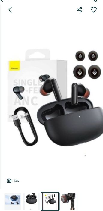 Casti In-Ear Baseus Bowie MZ10, ANC, Wireless, Bluetooth 5.2, 20h auto
