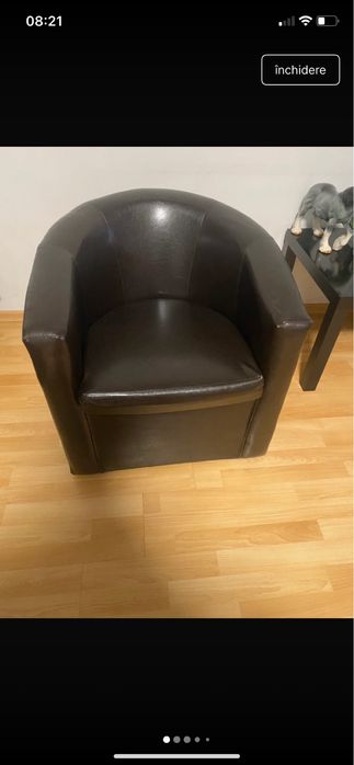 Fotoliu piele negru