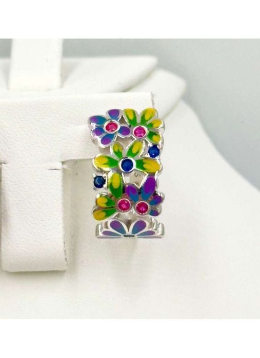 Комплект серебро эмаль 
Цепь: 4