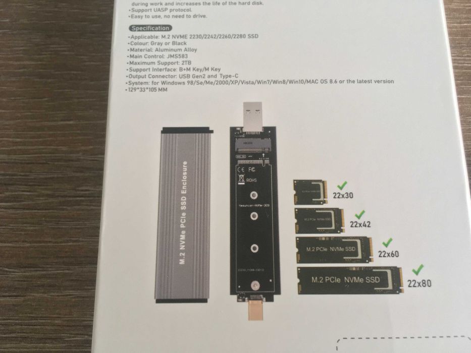 adaptor, caddy, rack, stick ssd m.2 la usb 3 si C, m2 nvme pcie si sata, nou