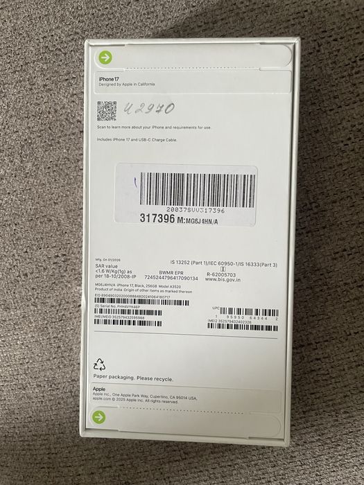 Продам Iphone 17 256G Новый