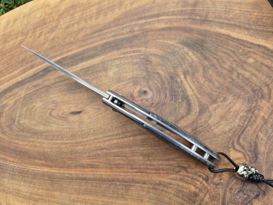 Уникален сгъваем ръчно изработен нож,Дамаска стомана VG10 с кания,SD14