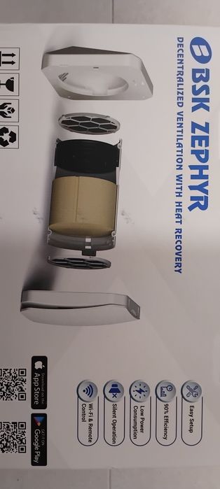 Ventilator cu recuperare de caldura BSK Zephyr V2.0, nou, sigilat
