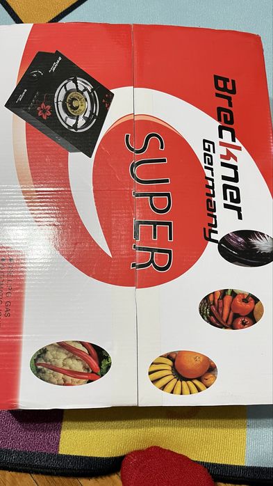 Aragaz camping,sticla securizata, un arzator,3kW,Breckner Germany