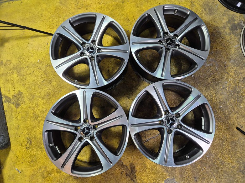 4 Jante Aliaj 5x112 18'' OEM Mercedes A B C CLA GLA V-Class VITO - E-Class W213 W214 + Senzori OEM Mercedes