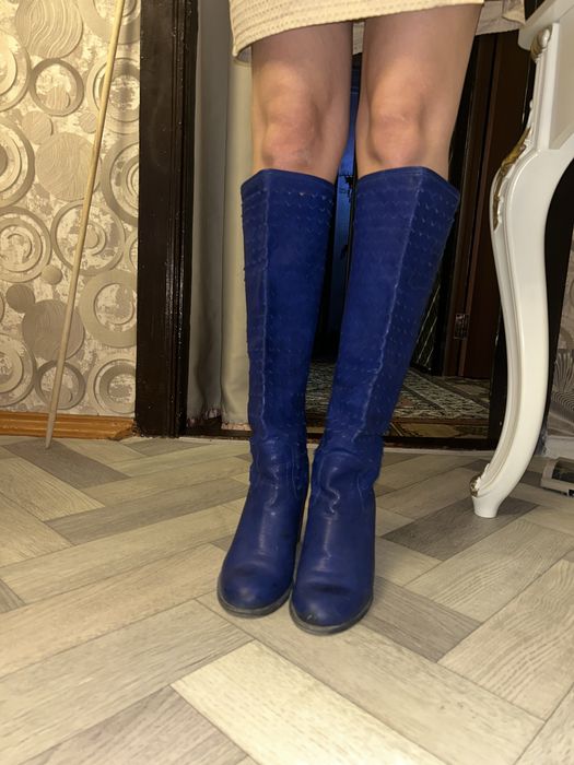 Кожанные дизайнерские сапоги