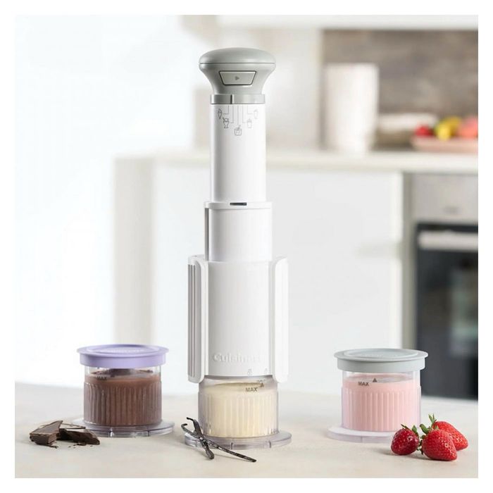 Машина за сладолед Cuisinart Freeze Wand ICEFD10E, 250W, 240 мл, 5 програми, Без BPA, Тиха работа, Бял