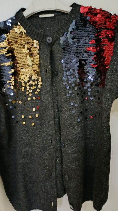 Вълнена ефектна детска жилетка