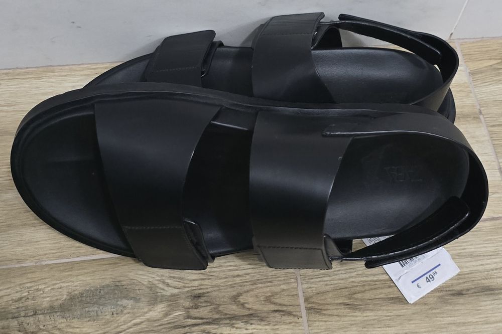 Sandale barbati negre piele naturala marimea 44