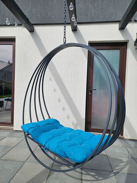 Leagan suspendat, design modern,otel vopsit electrostatic, gri/turcoaz