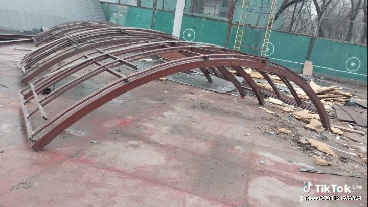 Арка навес из швеллера