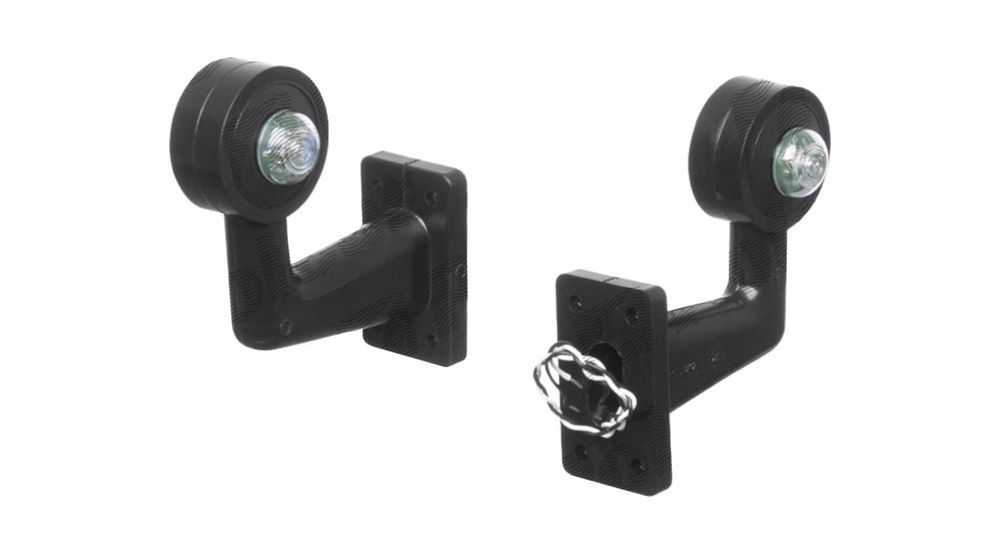 Lampa gabarit auto BestAutoVest 12V/ 24V LED, cu brat de 100mm, unghi 90 grade, Dreapta, Rosu- Alb