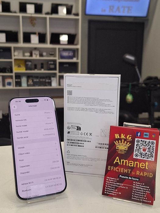 Iphone 17 100% 256gb Amanet BKG