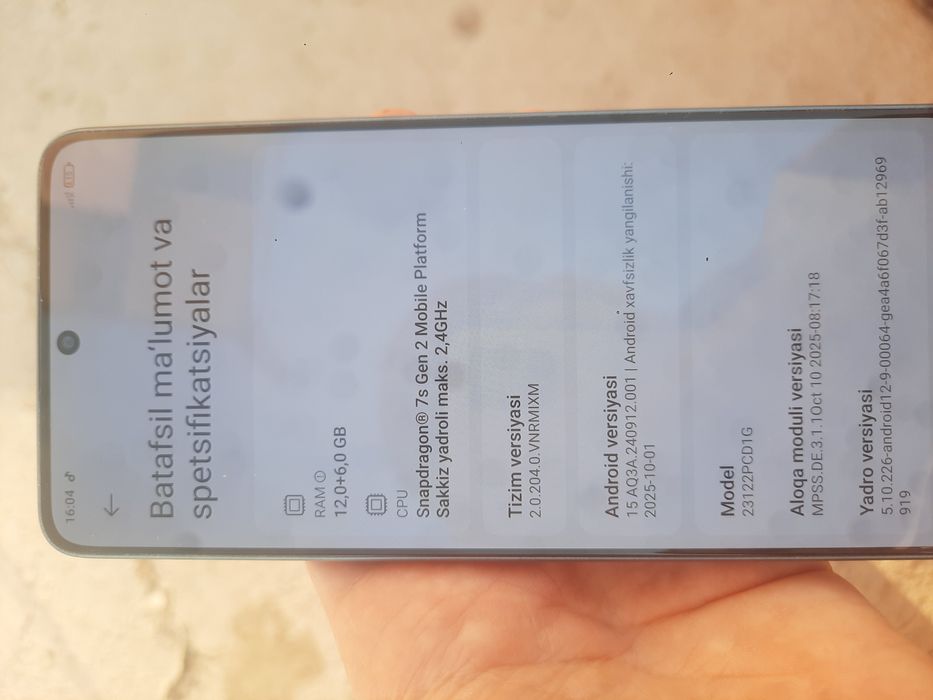 Poco x6 5g xotrasi 512/12 karobka dakument bor 100 garantya