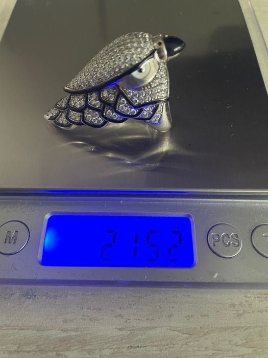 Пръстен стил Boucheron  от колекцията Animaux, модел Falcon. Сребро S 925/ емайл