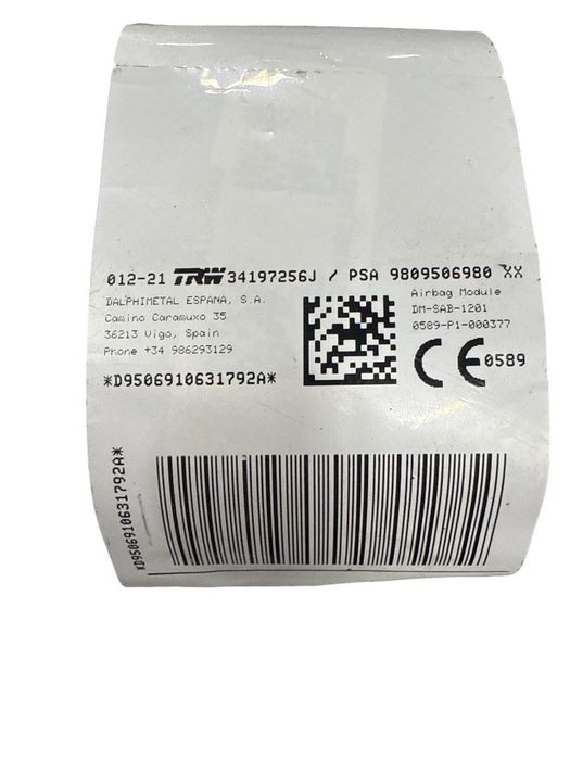 Airbag Scaun Dreapta Peugeot 3008 Suv Ii M_ 2016 - > 9809506980