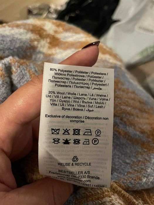 Y.A.S Вълнено карирано палто, XL