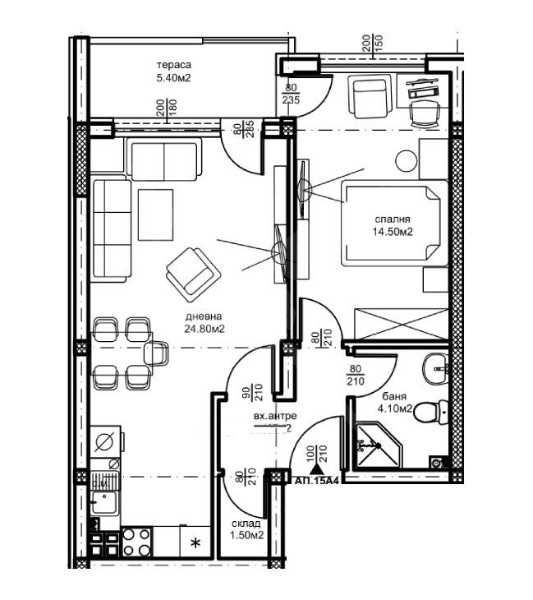 Продава се Двустаен апартамент в Пловдив, Остромила - 64 кв.м за 1235 €/кв.м - Снимка #5