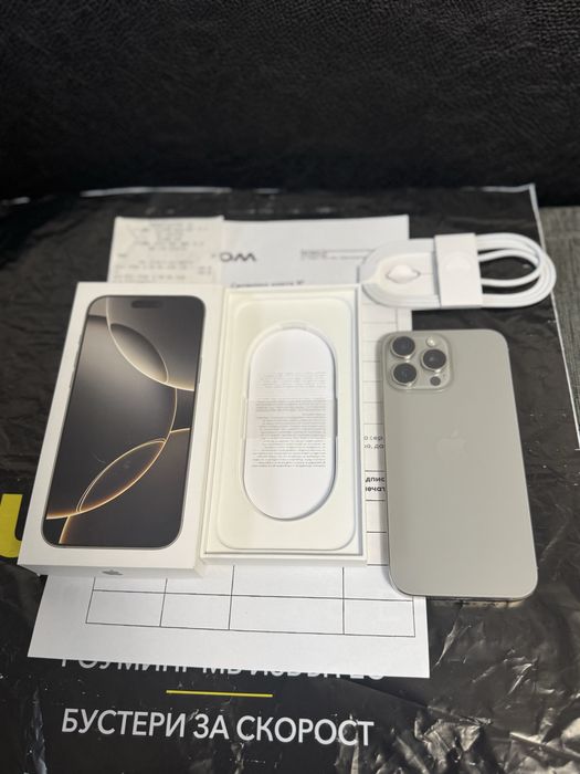 КАТО НОВ 256GB iPhone 16 Pro Max Vivacom Гаранция 2027г Natural