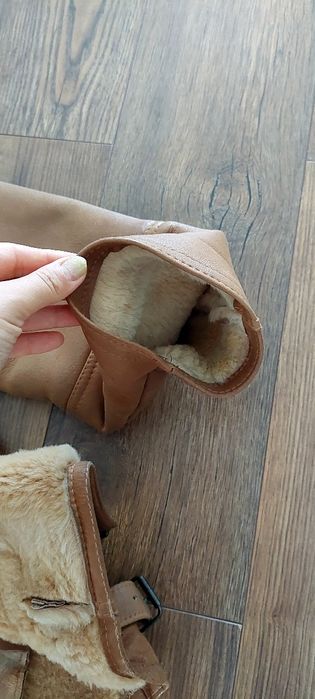 Geaca blană oaie, piele intoarsă