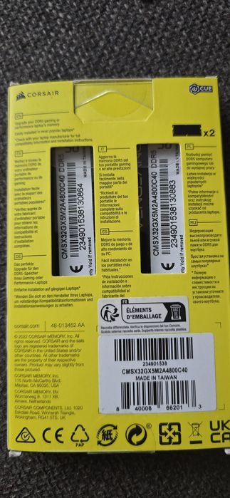 Memorie Ram  Corsair Vengeance Sodimm Laptop Kit DDR5 32GB 4800 Mhz