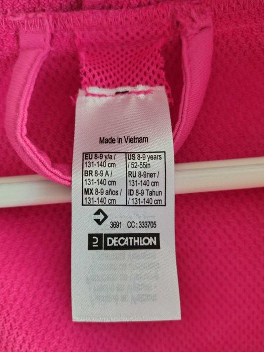 Halat de baie Nabaiji Dechatlon, Halat compact bumbac Roz Magenta Copii