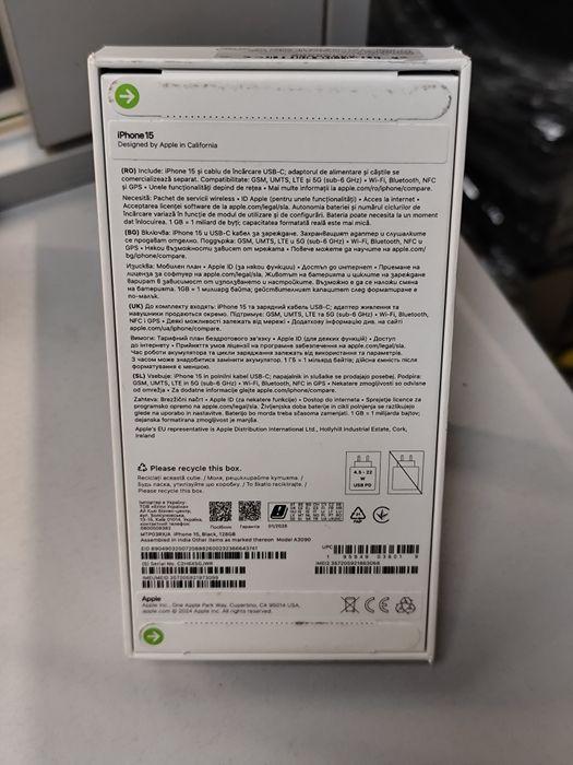 Iphone 15/128GB Black нов